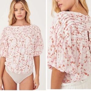 Free people Floral Pink Women's Top/Large